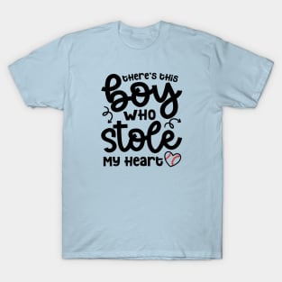 There's This Boy Who Stole My Heart Baseball Mom Dad Cute Funny T-Shirt